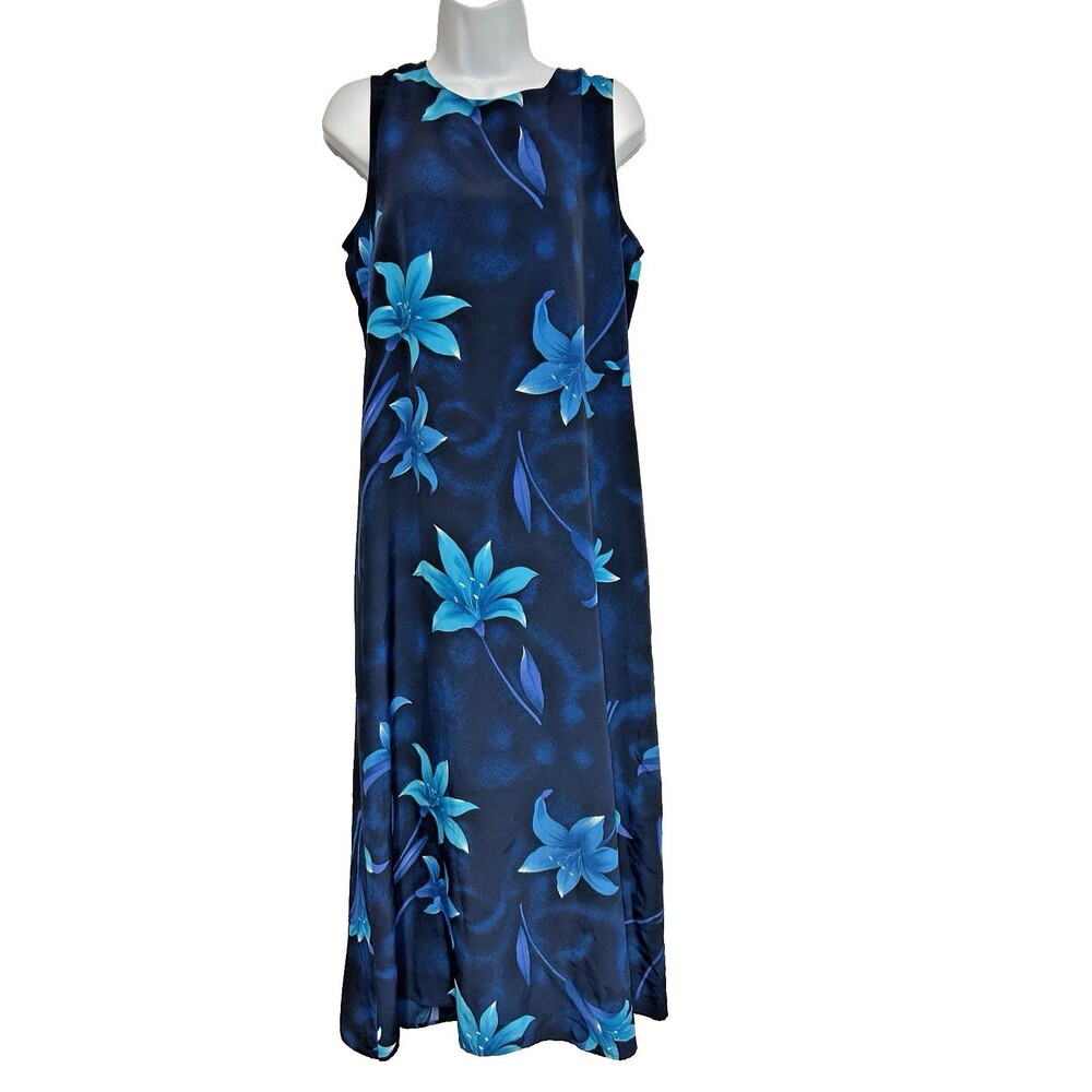 VTG Kathie Lee Collection Maxi Dress Women’s 10 Lily Floral Dark Cottagecore